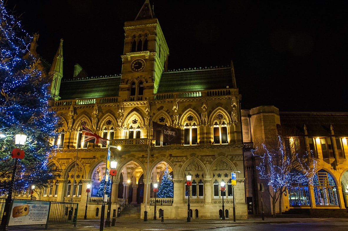 Northampton's Guildhall at Christmas