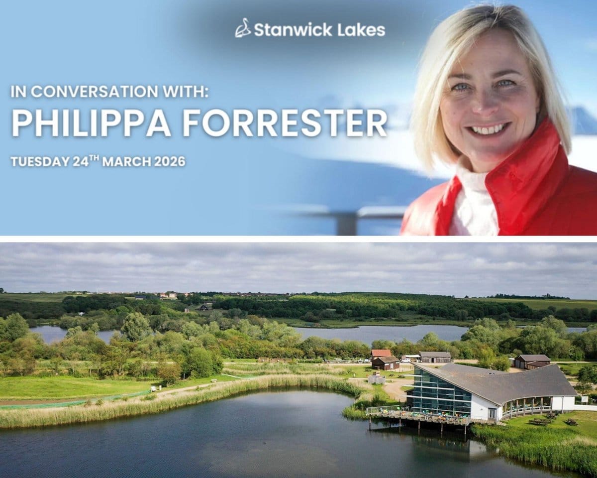 Philippa Forrester is coming to Stanwick Lakes